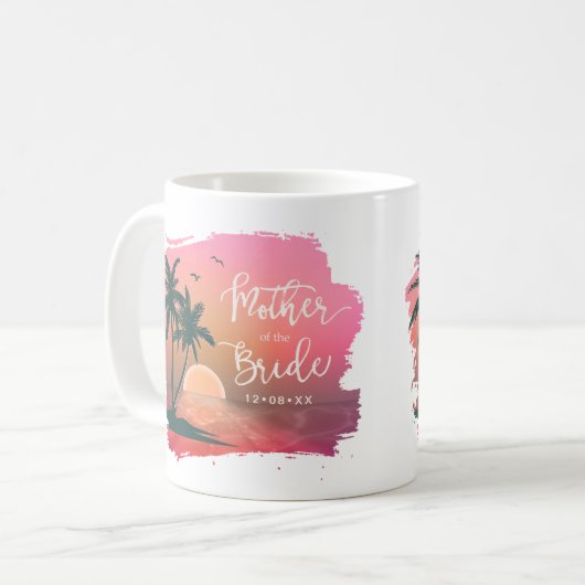 Mug Ile tropicale Mère de la mariée rose ID581 (Devant gauche)