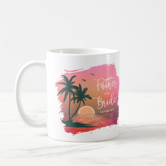 Mug Île tropicale Père de la mariée rose ID581 (Gauche)