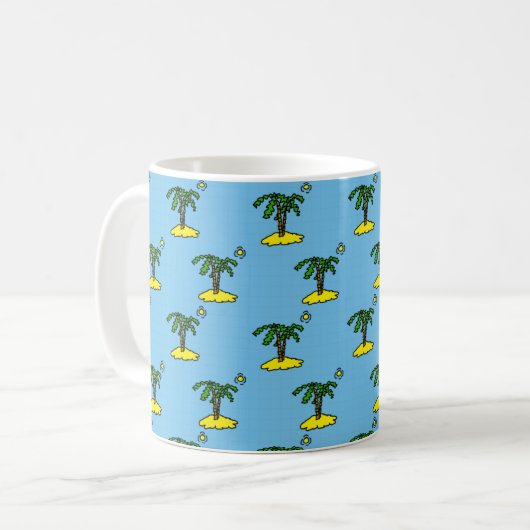 Mug Îles avec Palm Trees Motif Design (Devant gauche)