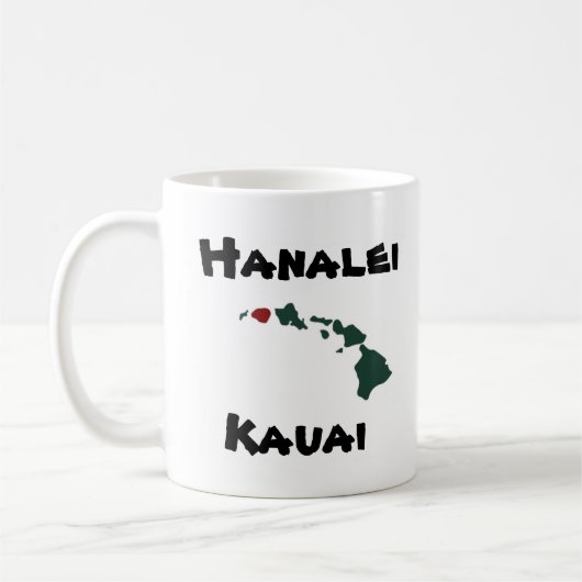 Mug Îles de w/Hawaii "de pilier de Hanalei" (Gauche)