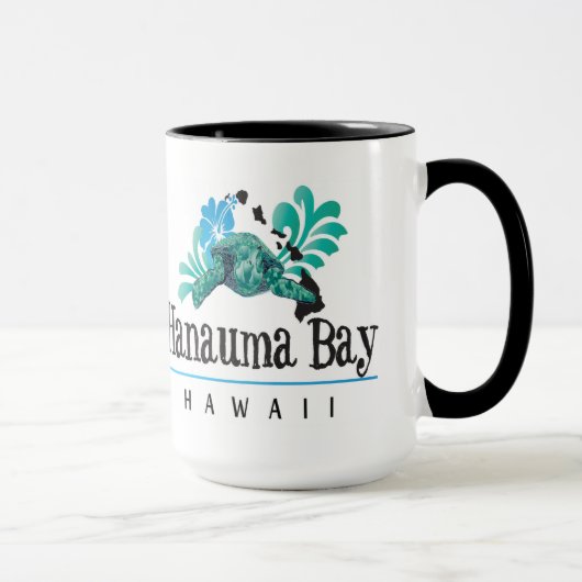 Mug Îles d'Hawaï, tortue et fleur de ketmie (Droite)