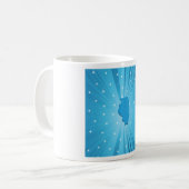 Mug Illinois silhouette étoile bleue éclatée (Devant gauche)