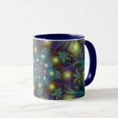 Mug Illuminé Abstrait brillant Turquoise violet Fracta (Devant droit)