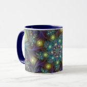 Mug Illuminé Abstrait brillant Turquoise violet Fracta (Devant gauche)