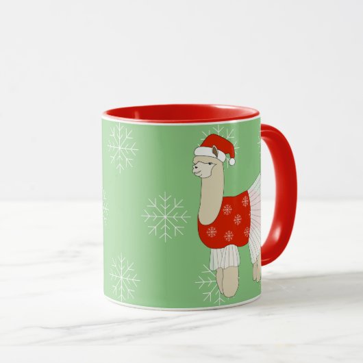 Mug illusima Ballerina Lama Noël Snowflakes (Devant droit)