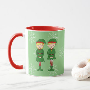 Mug illusima Elf Enfants Noël Flocons de Neige Vert Cl
