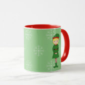 Mug illusima Elf Girl Noël Snowflakes vert clair (Devant droit)