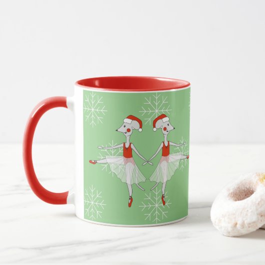 Mug illusima Souris Ballerine Flocons de Noël (Avec donut)