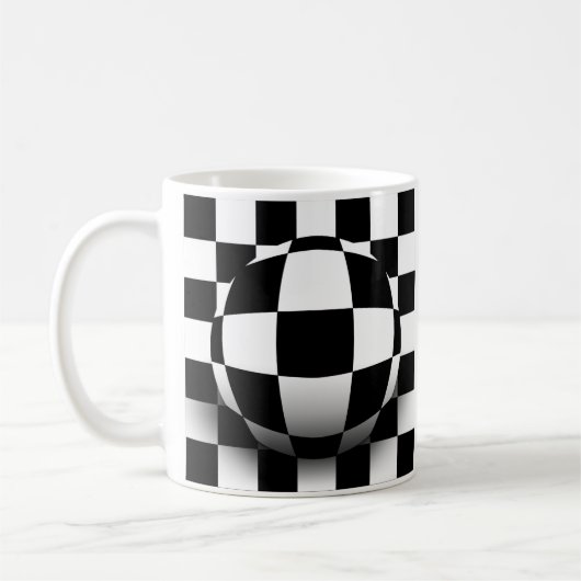 Mug Illusion damier (Gauche)