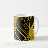 Mug Illusion de texture du triangle noir or (Devant droit)