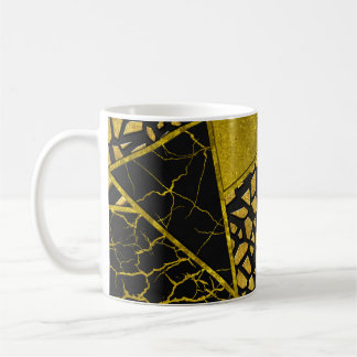 Mug Illusion de texture du triangle noir or