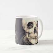 Mug Illusion optique d'amour de crâne rétro (Devant droit)