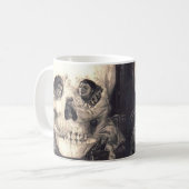 Mug Illusion optique d'amour de crâne rétro (Devant gauche)