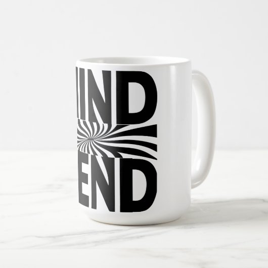 Mug Illusion optique de pliage mental noir et blanc (Devant droit)