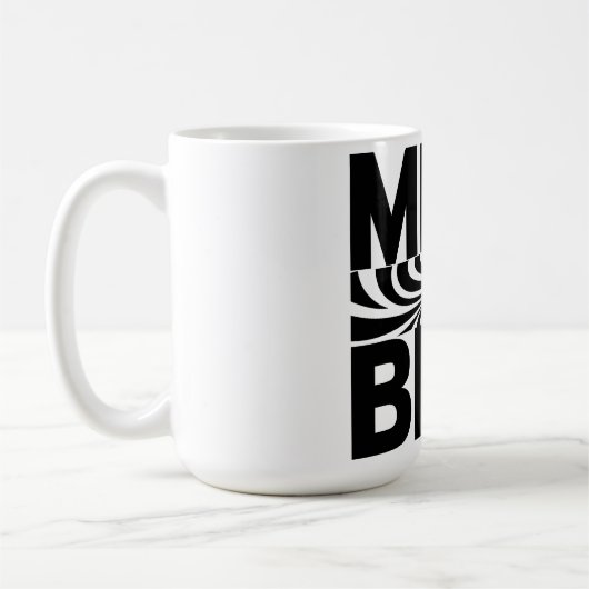 Mug Illusion optique de pliage mental noir et blanc (Gauche)