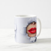 Mug Illusion optique des lèvres et du nez (Devant droit)