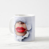 Mug Illusion optique des lèvres et du nez (Devant gauche)