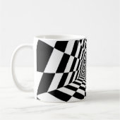 Mug Illusion optique noire et blanche, Monogramme blan (Gauche)