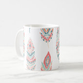 Mug Illustration à la main des plumes ethniques (Devant gauche)
