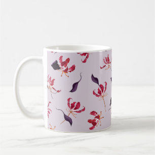 Mug Illustration à main florale Lily motif