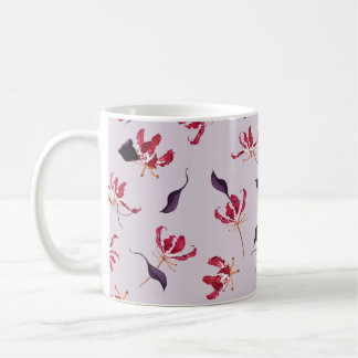 Mug Illustration à main florale Lily motif