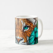 Mug illustration abstraite d'un visage de lion (Devant droit)