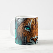 Mug illustration abstraite d'un visage de lion (Devant gauche)