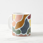 Mug Illustration abstraite moderne aux tons terreux. (Devant gauche)