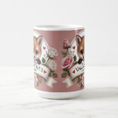 Mug Illustration adorable de Fox avec Rose (Centre)