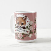 Mug Illustration adorable de Fox avec Rose (Devant gauche)