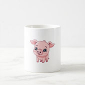 Mug Illustration adorable de Kawaii Piglet (Centre)