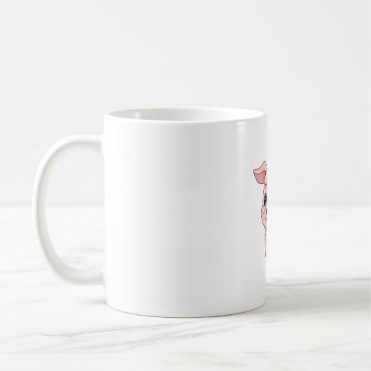 Mug Illustration adorable de Kawaii Piglet (Gauche)