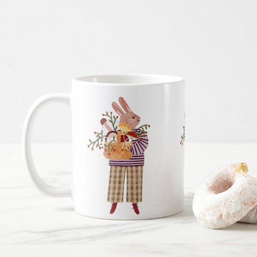 Mug Illustration adorable de l'animal mignon du café l (Avec donut)