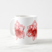 Mug Illustration Amaryllis rose et blanc (Devant gauche)