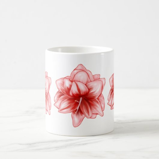 Mug Illustration Amaryllis rose et blanc (Centre)