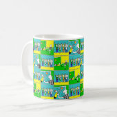 Mug Illustration amusante de footballeurs et fans sur  (Devant gauche)