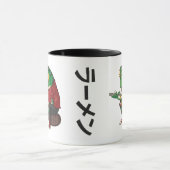 Mug Illustration amusante de grenouille ramen mangeant (Centre)