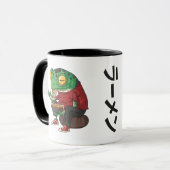 Mug Illustration amusante de grenouille ramen mangeant (Devant gauche)