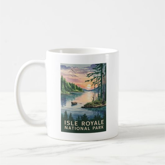 Mug Illustration aquarelle de l'île Royale (Gauche)