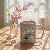 Mug Illustration aquarelle des sœurs lapines de la cha