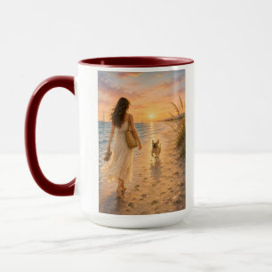 Mug Illustration aquarelle du coucher de soleil paisib