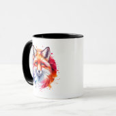 Mug Illustration aquarelle Fox personnalisée (Devant gauche)