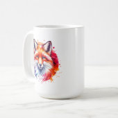 Mug Illustration aquarelle Fox personnalisée (Devant gauche)