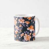 Mug Illustration arrière - plan sans couture de fleurs (Devant droit)