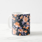 Mug Illustration arrière - plan sans couture de fleurs (Devant gauche)