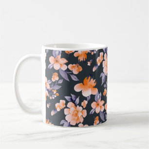 Mug Illustration arrière - plan sans couture de fleurs