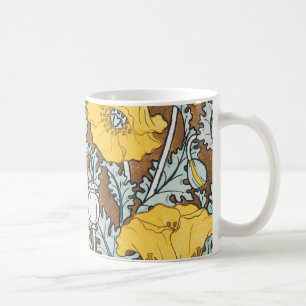 Mug Illustration Art Nouveau Poppy Fleur Jaune
