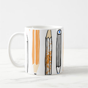Mug Illustration au crayon de l'école tirée à la main