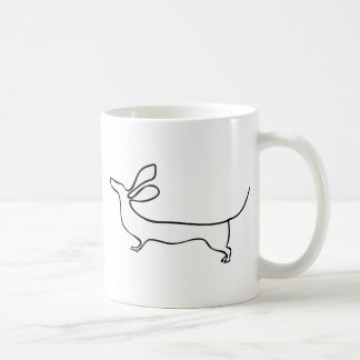 Mug Illustration au trait teckel un d'oreilles de vol