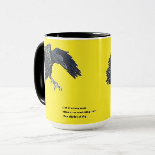 Mug Illustration Black Crow & Haiku (Devant gauche)